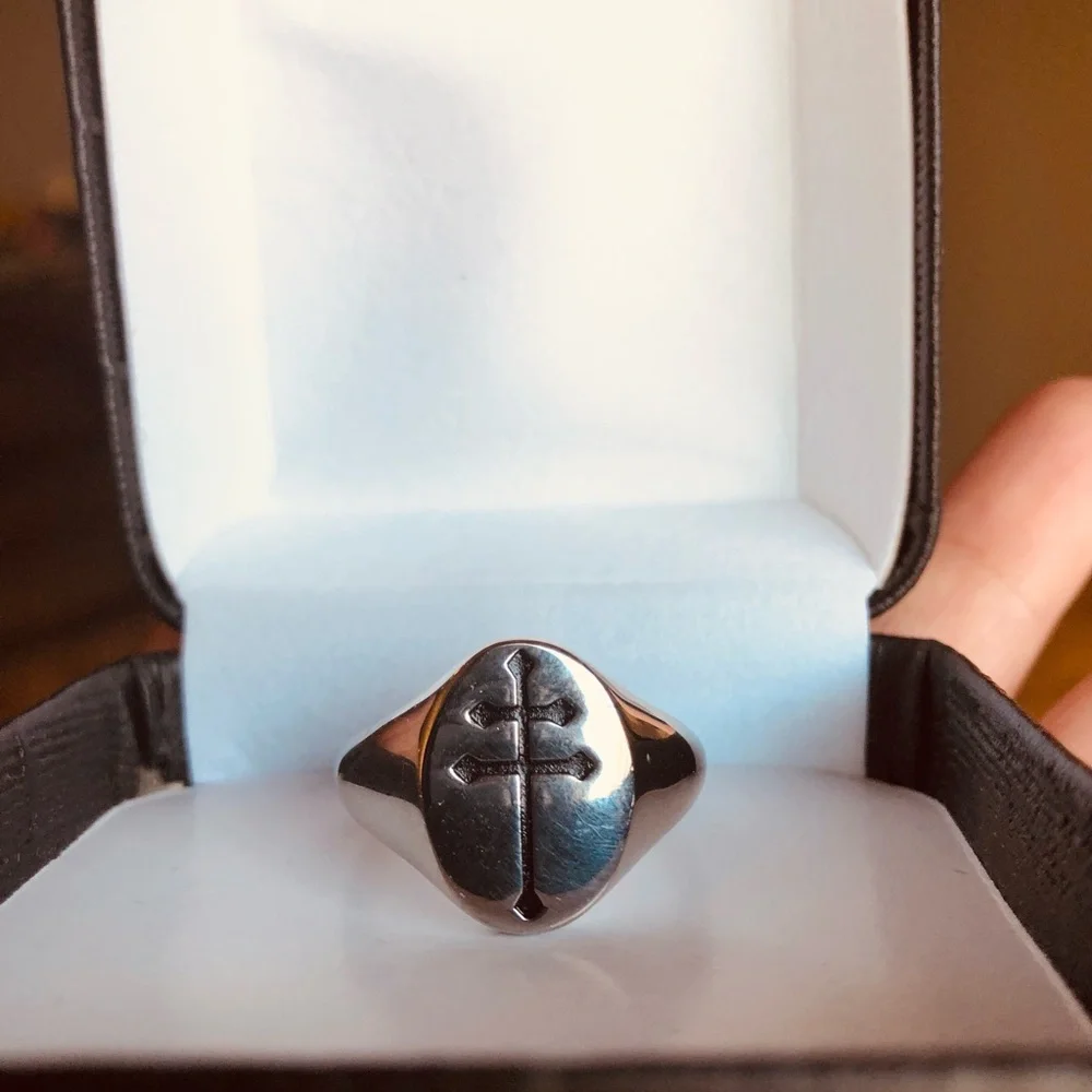 JOHNNY DEPP DOUBLE CROSS PIRATE RING NEW🔥 - Picture 4 of 10